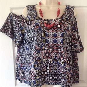 Boho open shoulder top